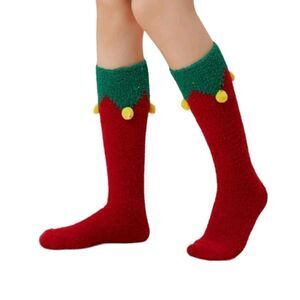 Elf Christmas Fuzzy Socks